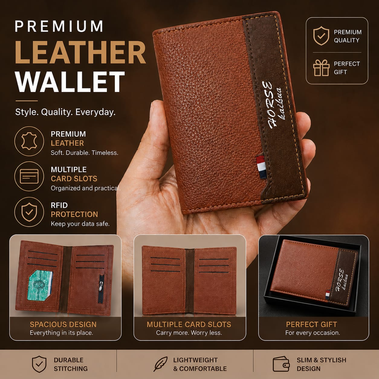 Horse leather wallet